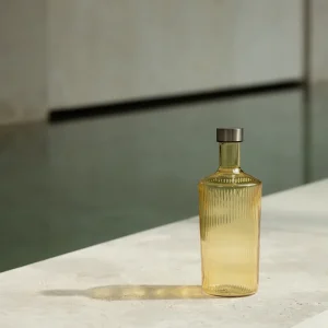 Bouteille en Verre Borosilicate Coloré Strié et Bouchon - Paveau